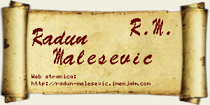 Radun Malešević vizit kartica